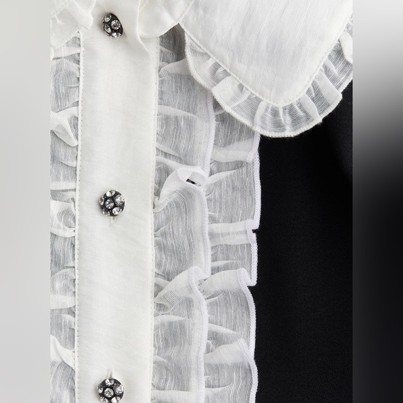 Frill-trimmed dress - Black - Ladies | H&M IE - Picture 3 of 4